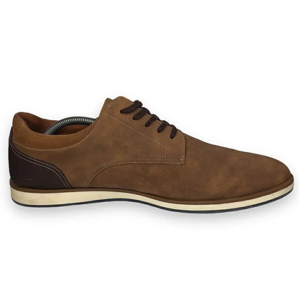 Aldo‎ Vermilion Paneled Derby Oxfords Brown Men's 13